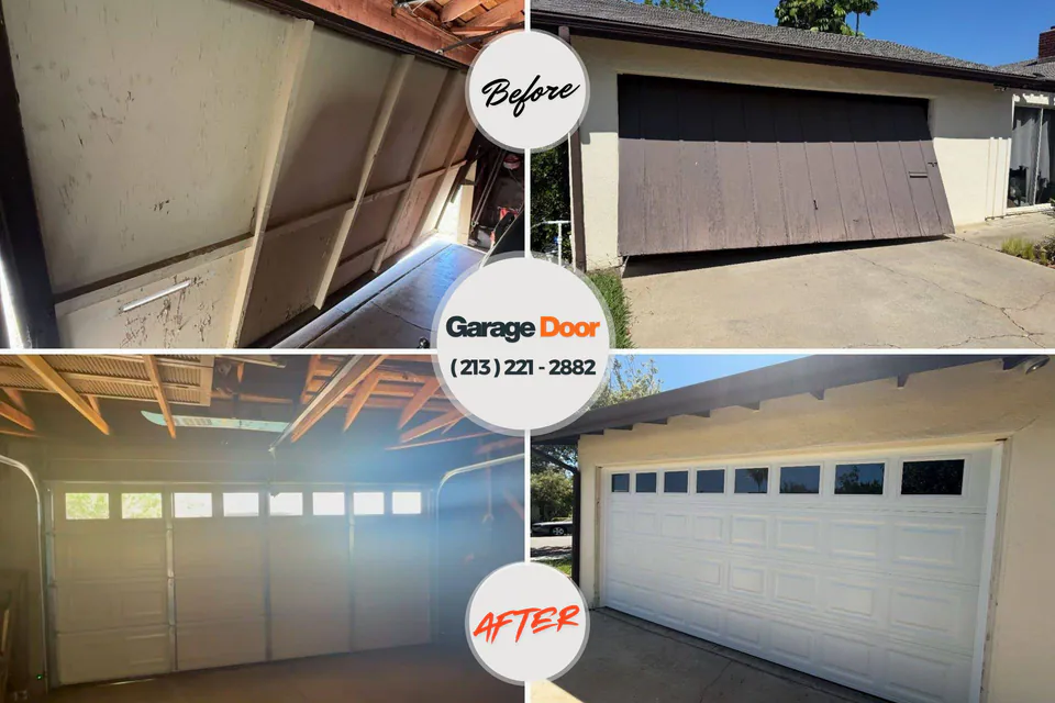 Before and after: garage door repair Southern Gateway, VA